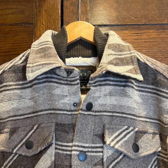 NWT Jachs Men's medium fleece lined wool blend Shirt Jacket shacket barn coat - Picture 2 of 15